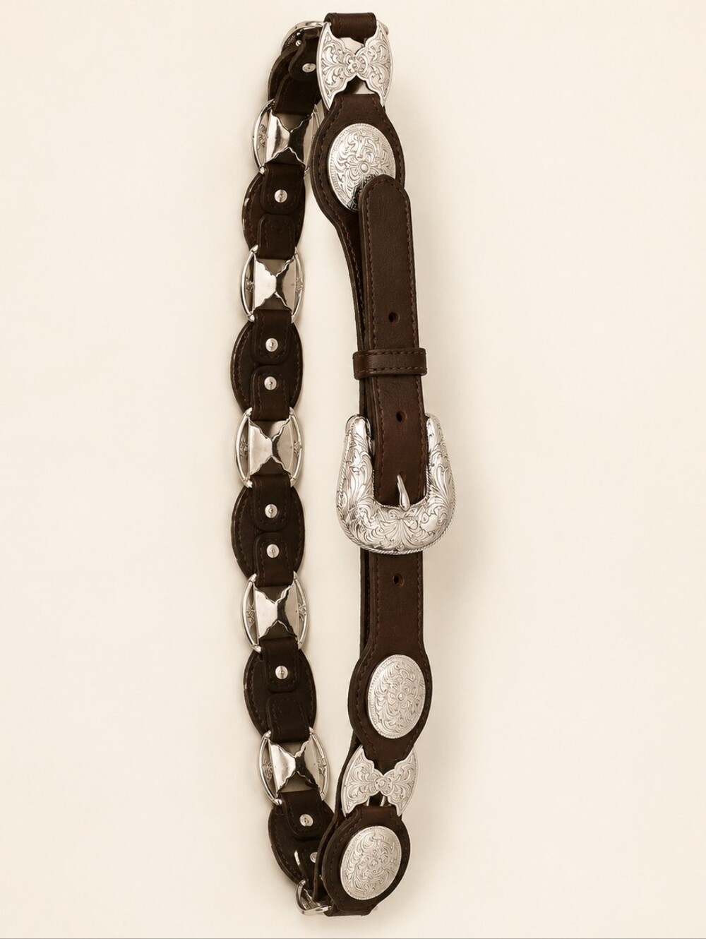 Vintage Tony Lama Silver Concho Belt - Picture 1 of 5